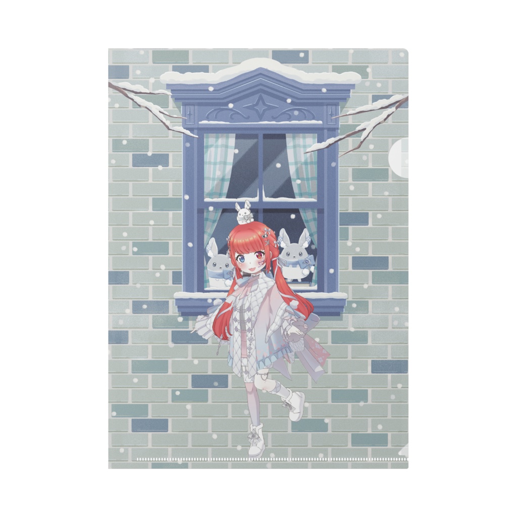 【ろんたん】12月冬コーデ-クリアファイル-G0559