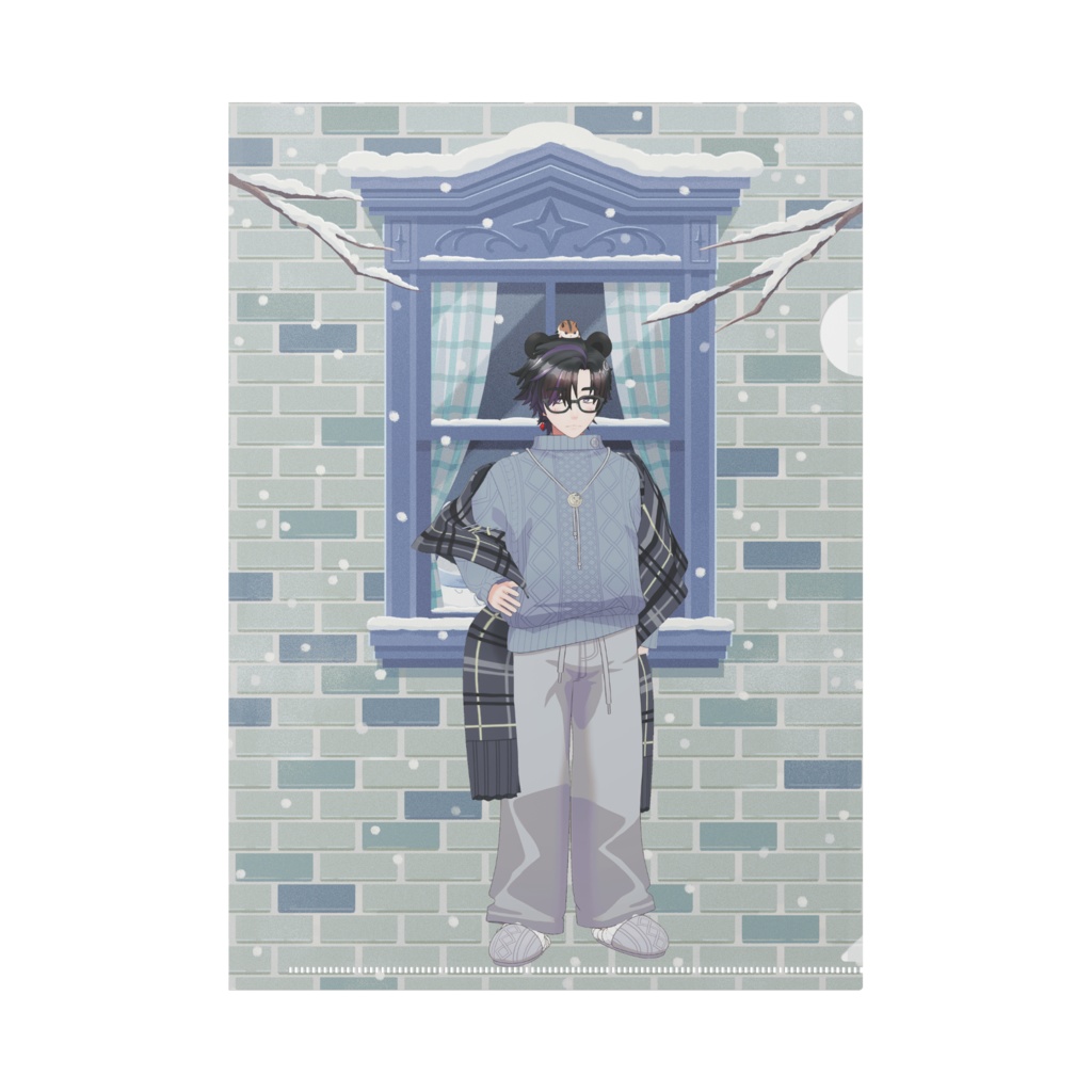 【ラッコ先生】12月冬コーデ-クリアファイル-G0529