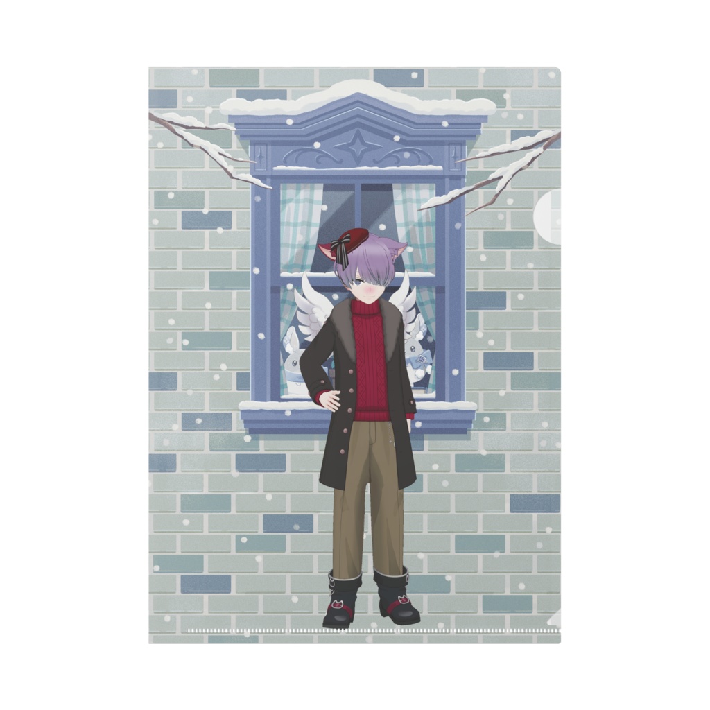 【七夢とわ】12月冬コーデ-クリアファイル-G0770