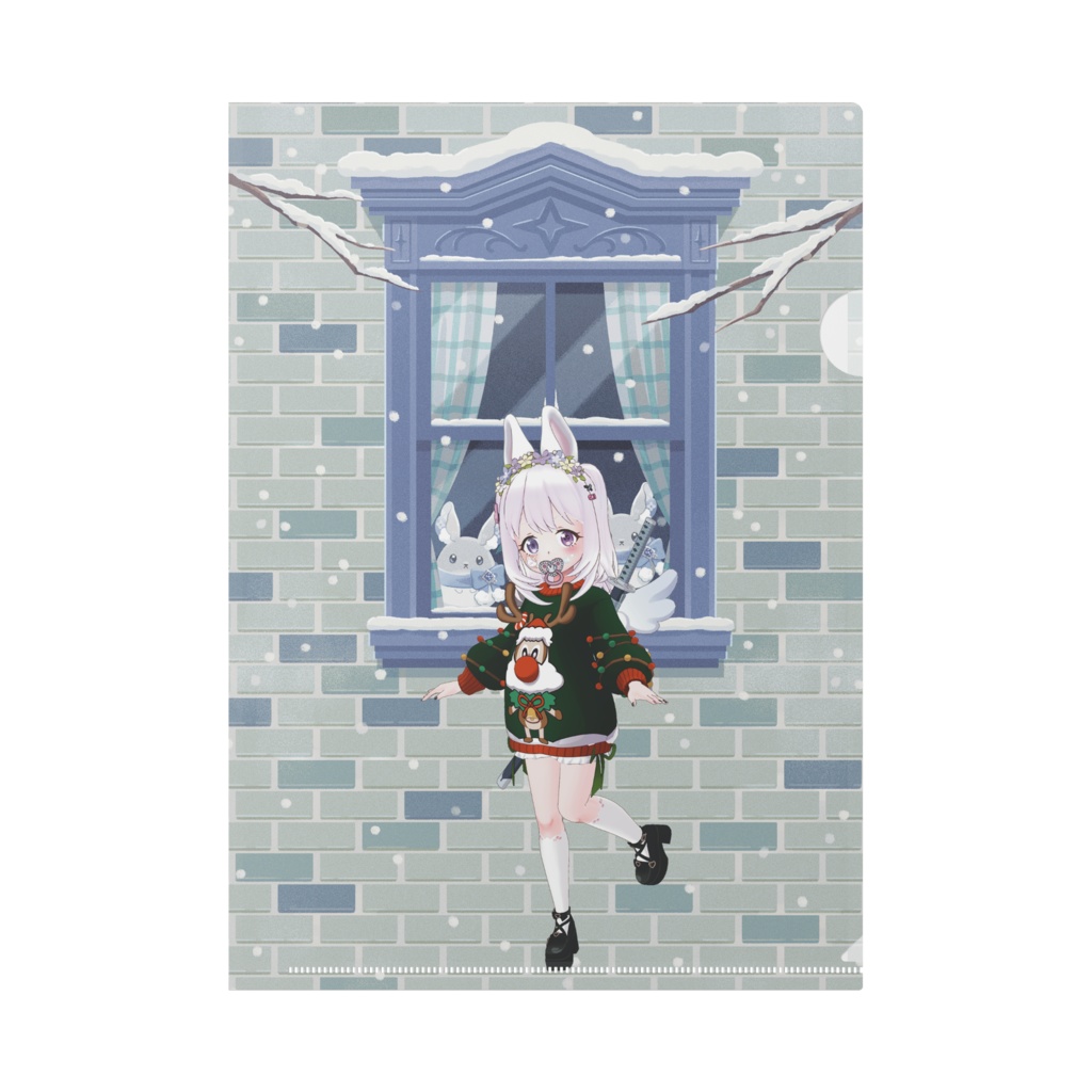【うさうさうさみ】12月冬コーデ-クリアファイル-G0113