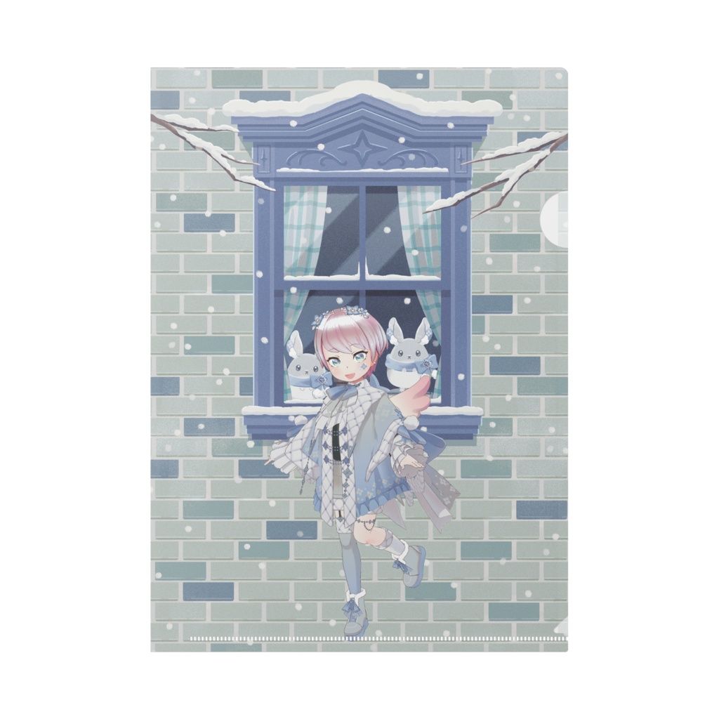 【にわの すずめ】12月冬コーデ-クリアファイル-G0340