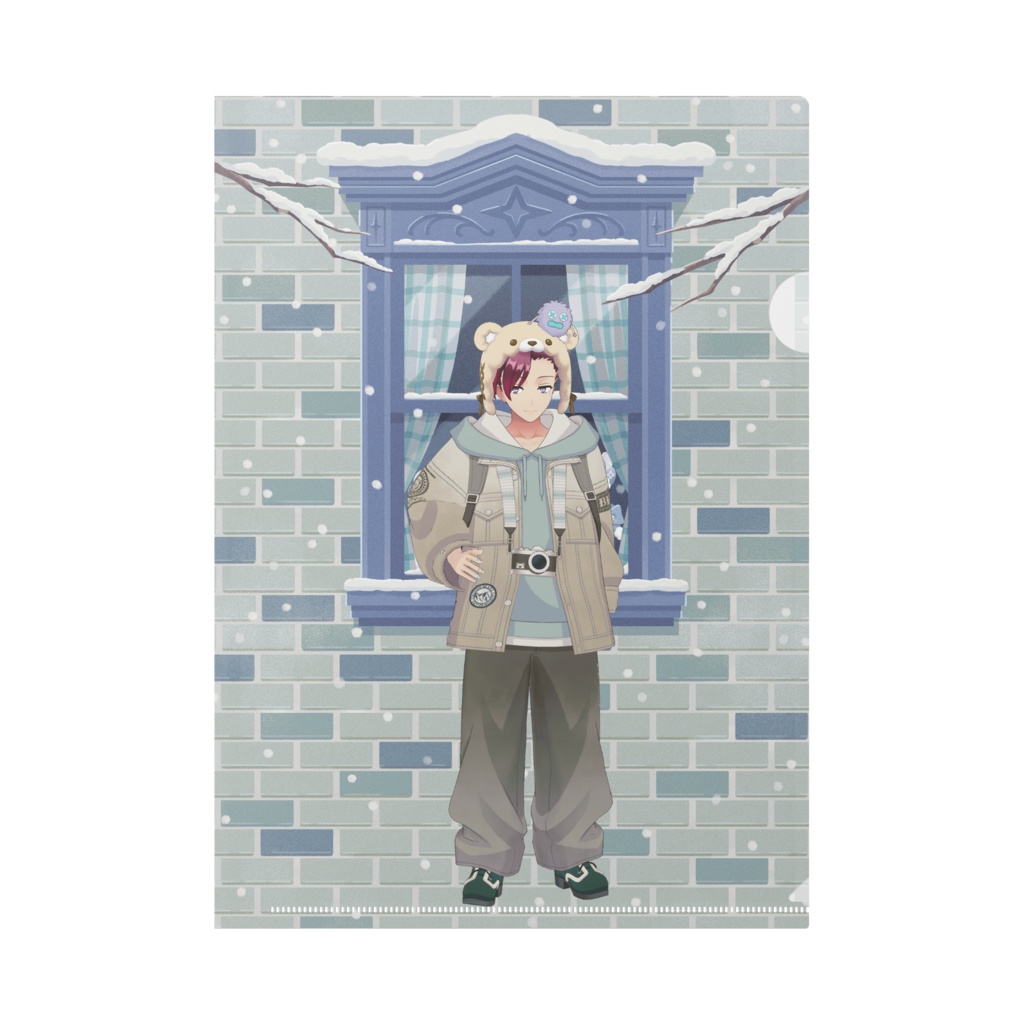 【ラブもじゃ】12月冬コーデ-クリアファイル-G0533