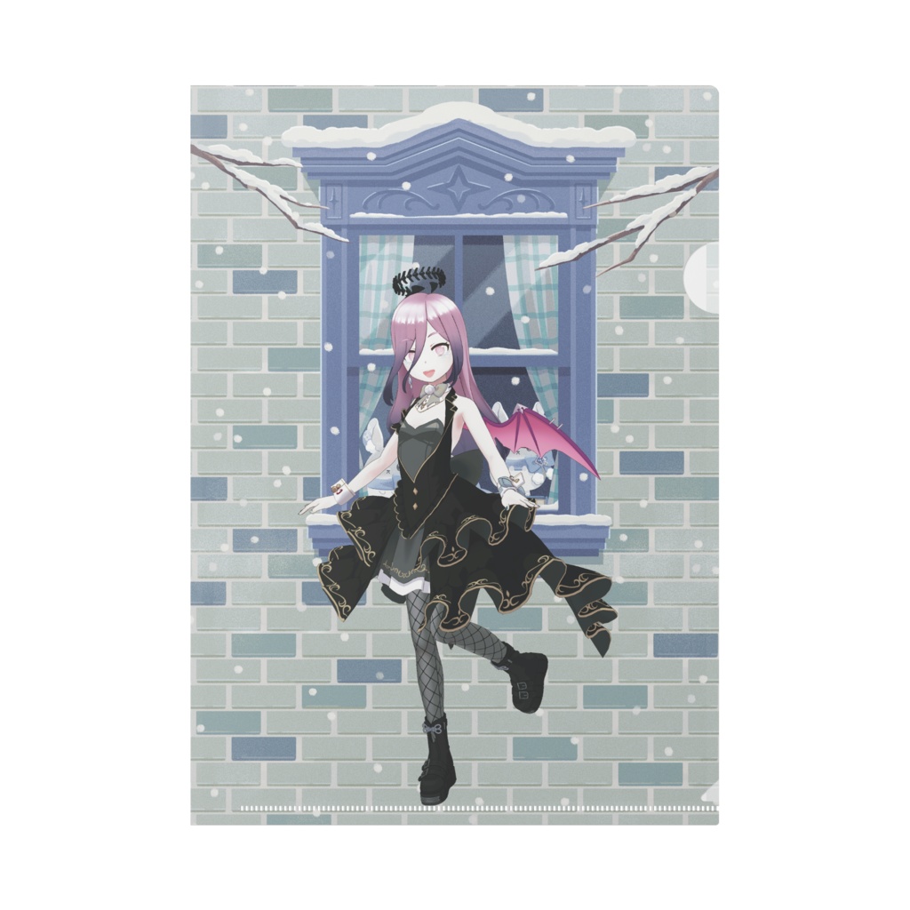 【夕方の虹】12月冬コーデ-クリアファイル-G1058