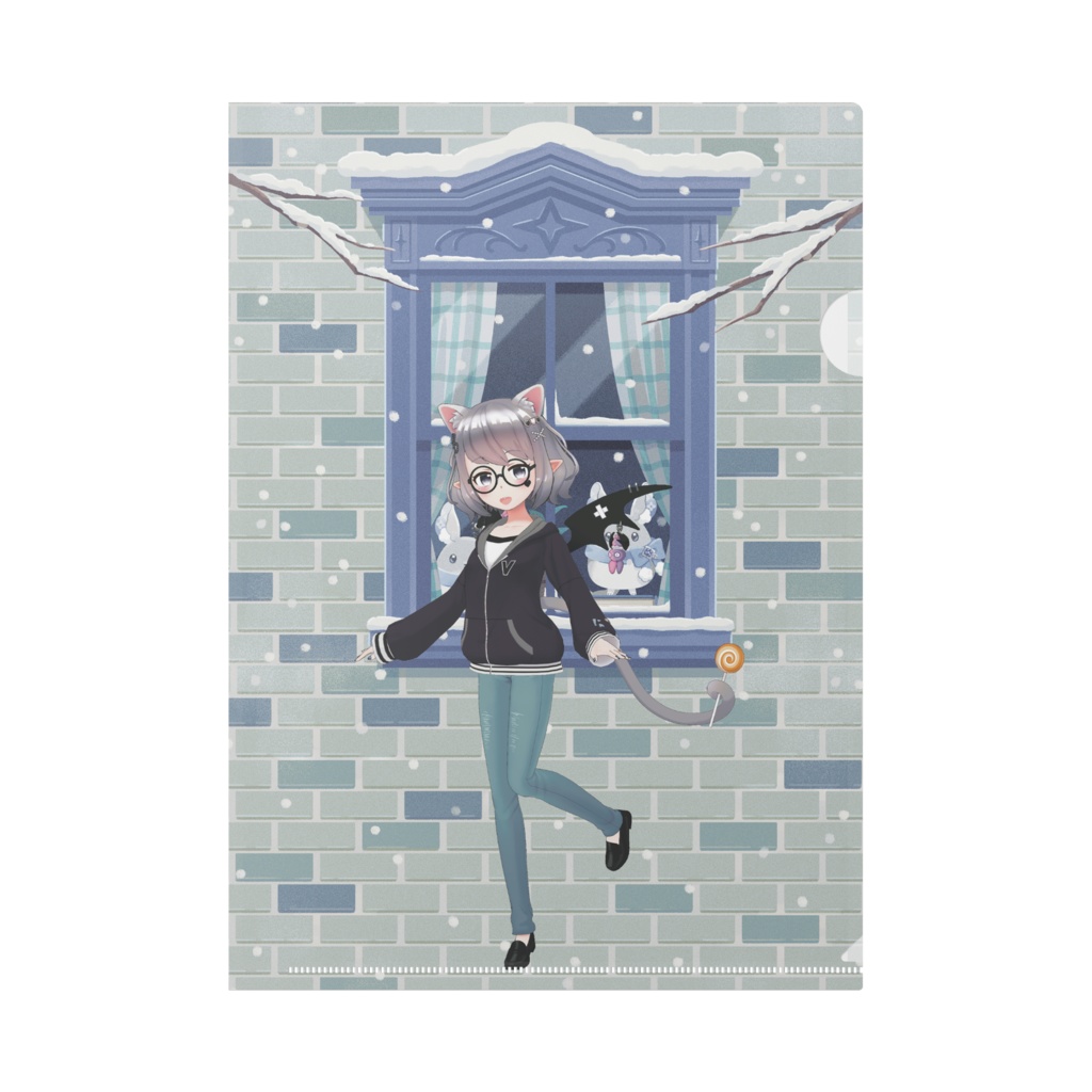 【月島妃都美】12月冬コーデ-クリアファイル-G0680