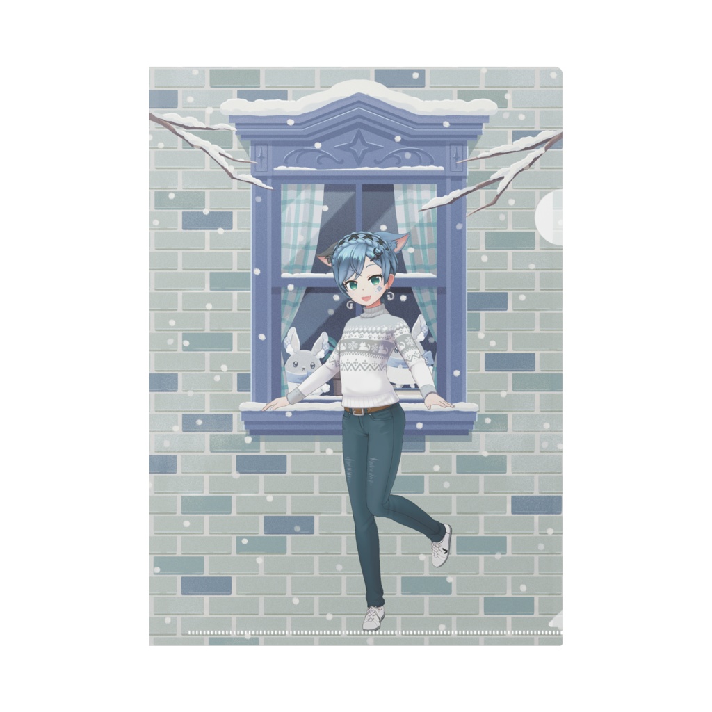 【月詠 さく】12月冬コーデ-クリアファイル-G0676