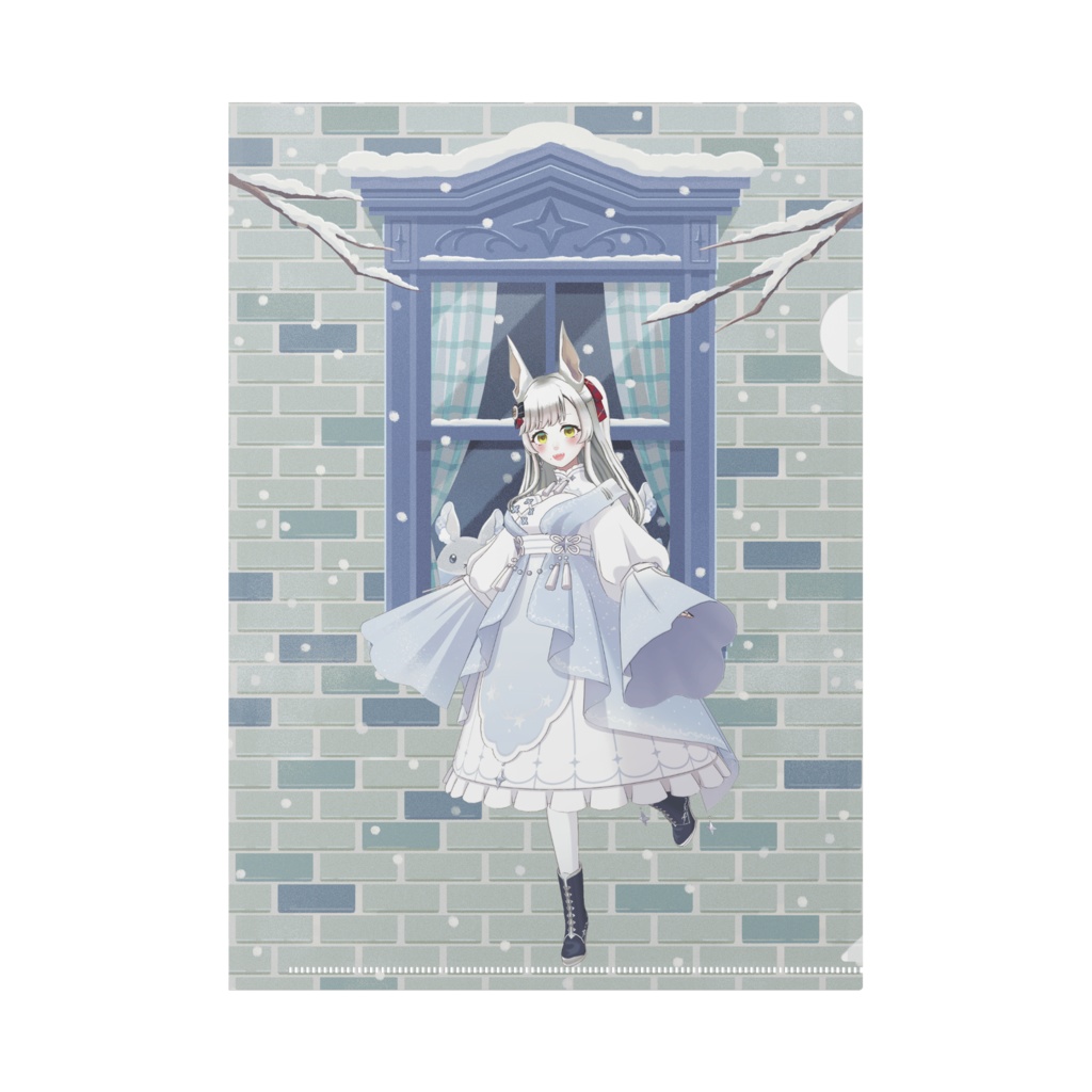 【朱月 よる】12月冬コーデ-クリアファイル-G0772