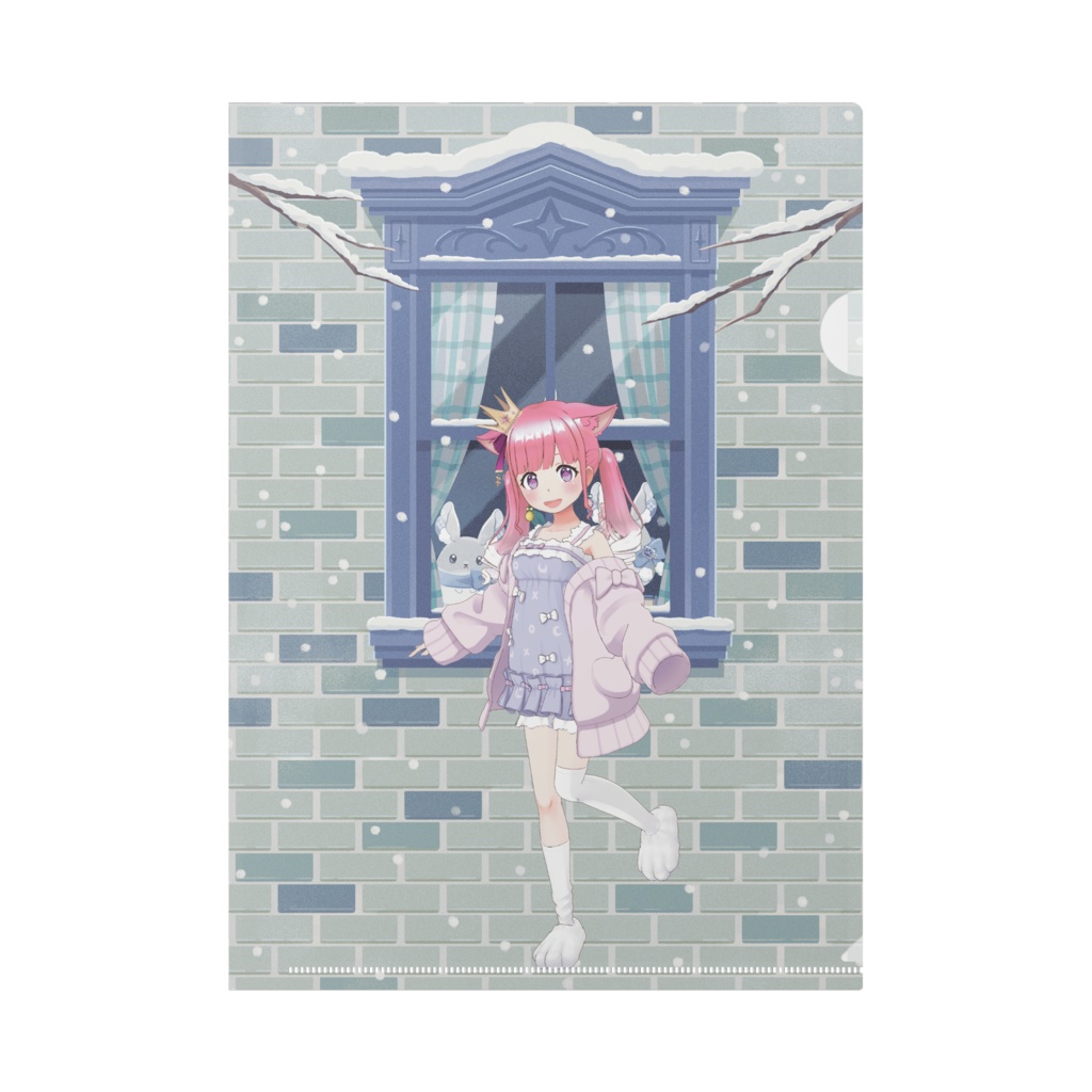 【桜もちこ】12月冬コーデ-クリアファイル-G0730