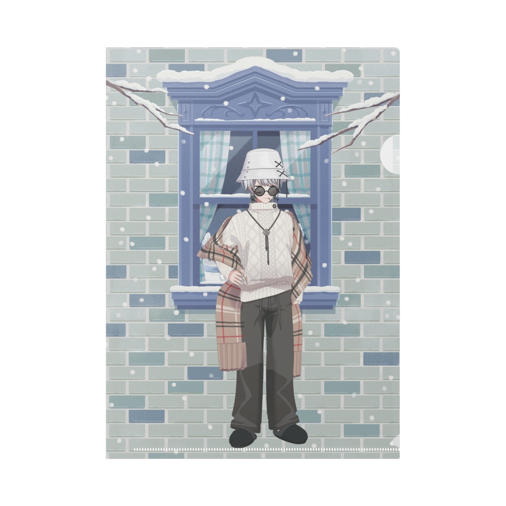 【歌楽音 はく】12月冬コーデ-クリアファイル-G0603