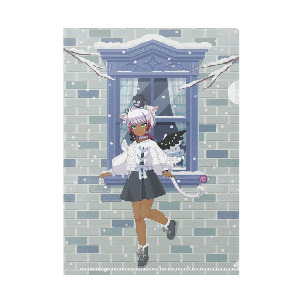 【猫々島 刹香】12月冬コーデ-クリアファイル-G0928