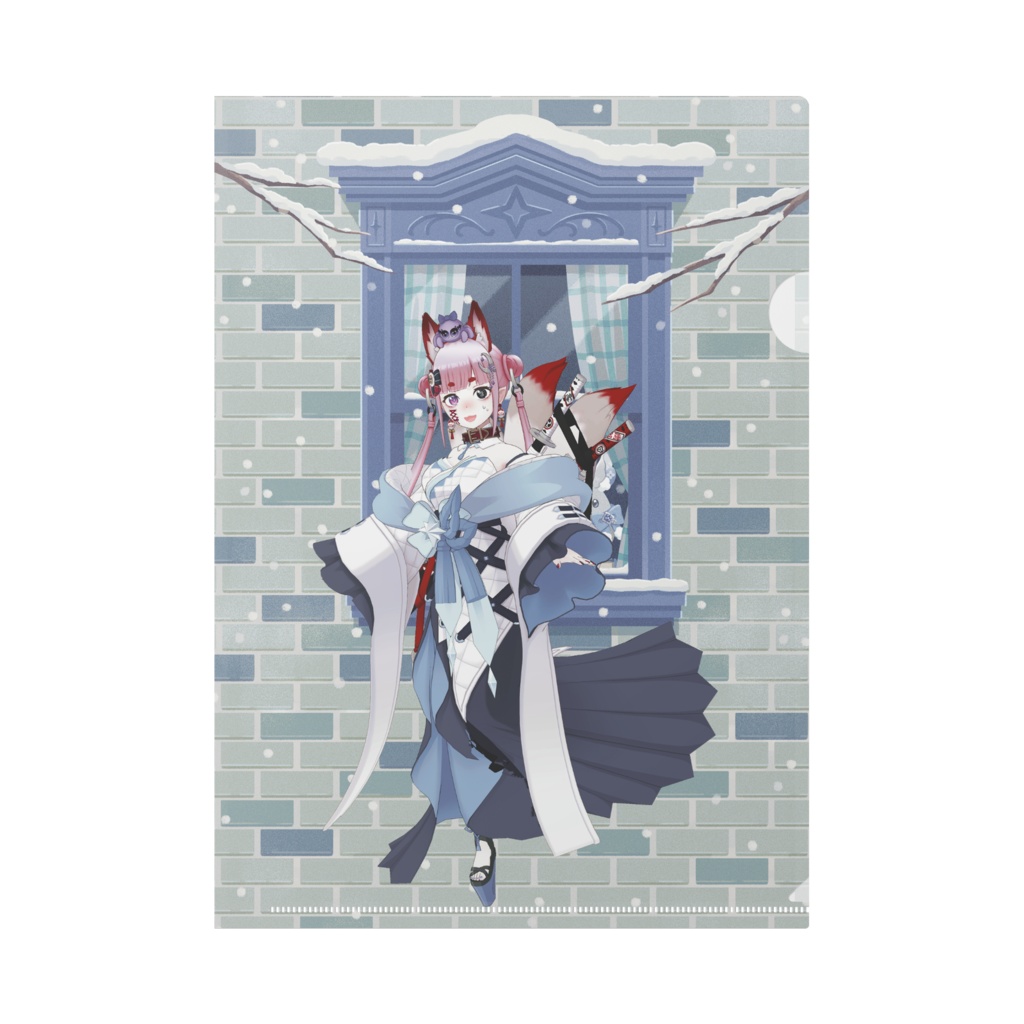 【白咲こぎちゅね】12月冬コーデ-クリアファイル-G0948