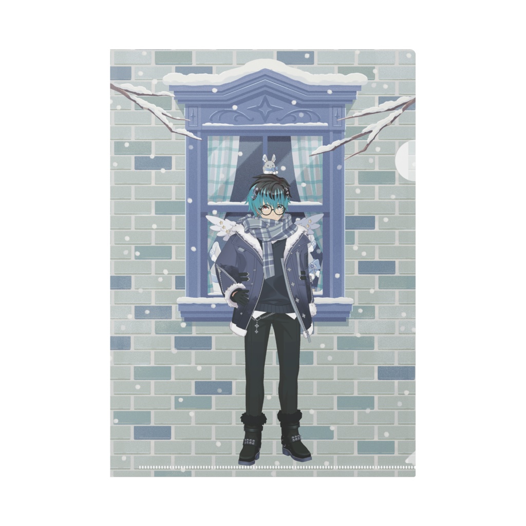 【紫銀】12月冬コーデ-クリアファイル-G0748