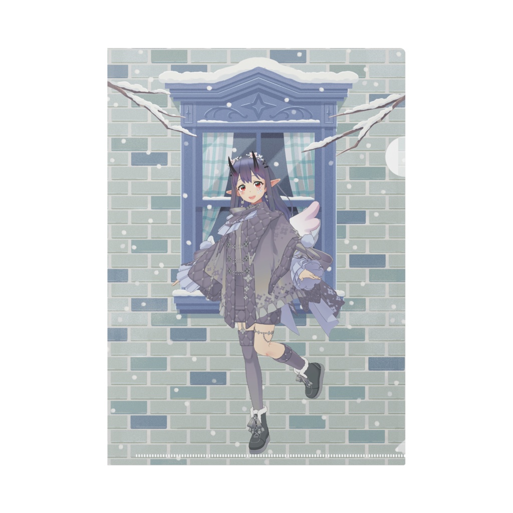 【緋翠 枢】12月冬コーデ-クリアファイル-G0964