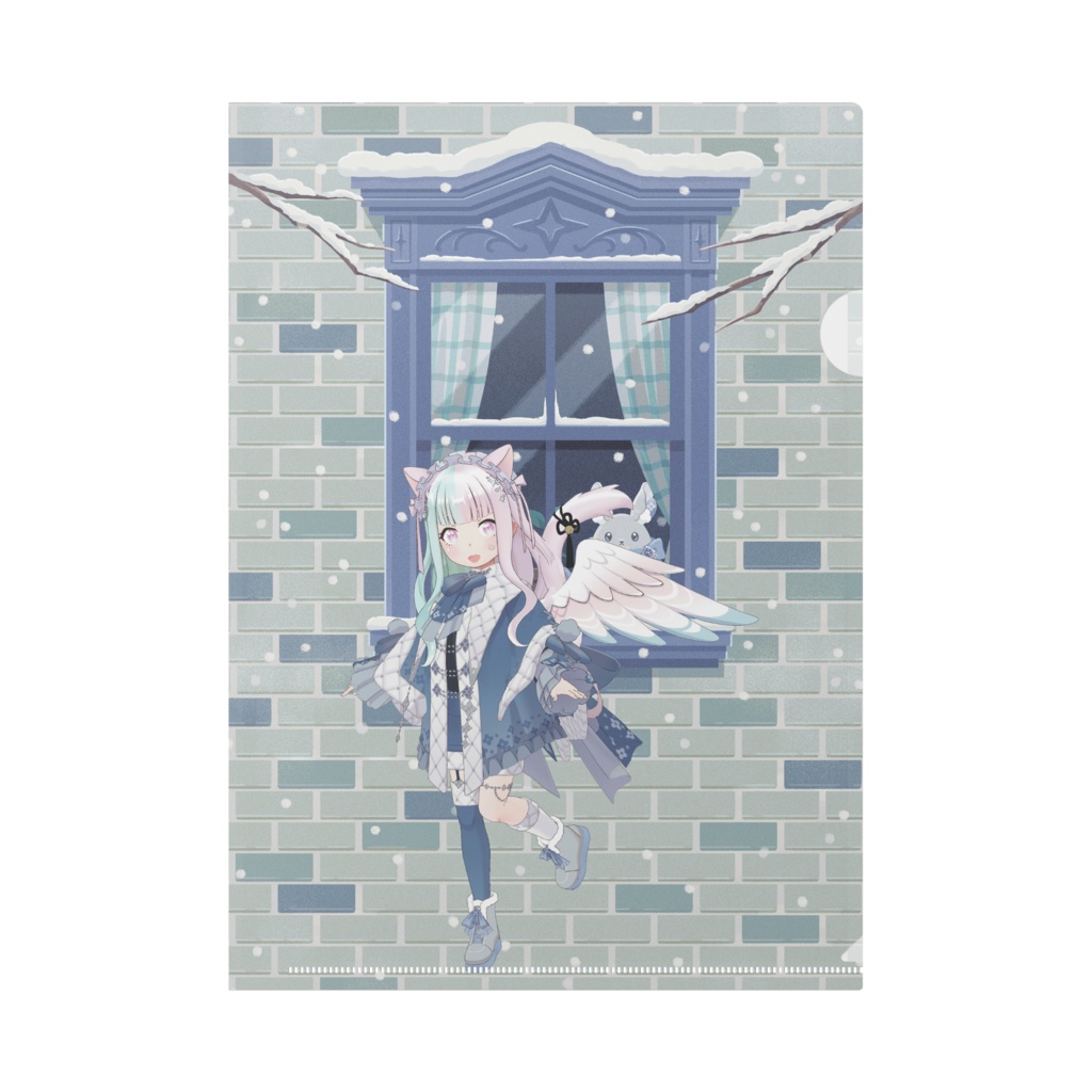 【音夢羽にゃるん】12月冬コーデ-クリアファイル-G0598