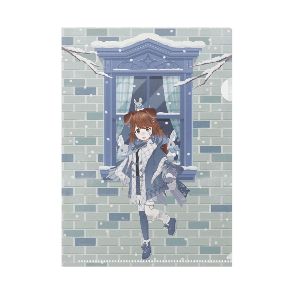 【おもち】12月冬コーデ-クリアファイル-G0135