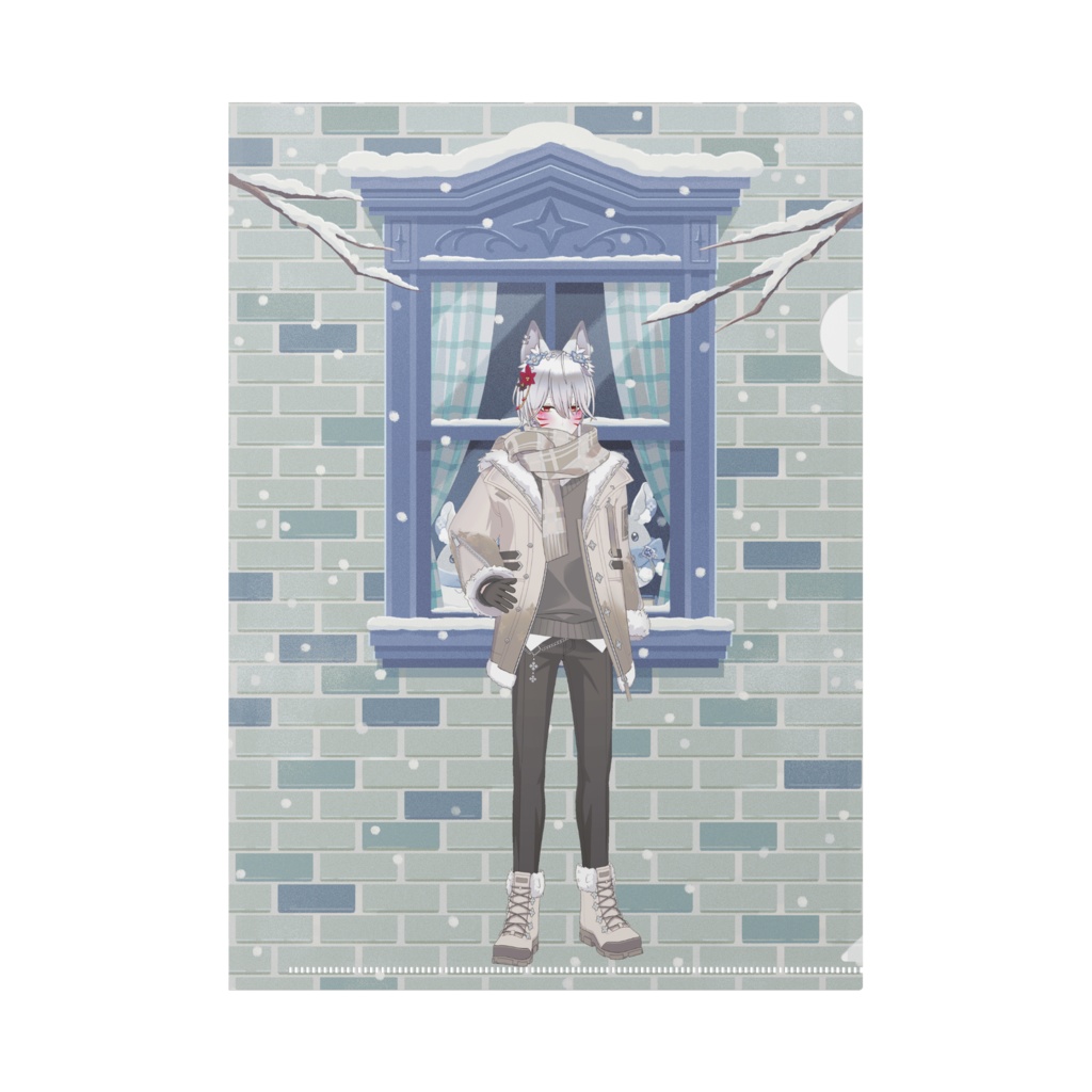 【こんこん】12月冬コーデ-クリアファイル-G0199