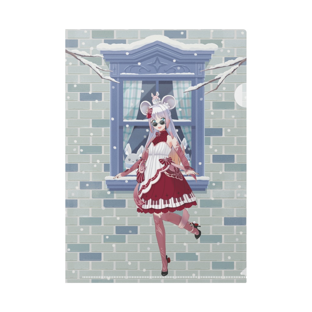 【しろねじゅみん】12月冬コーデ-クリアファイル-G0238