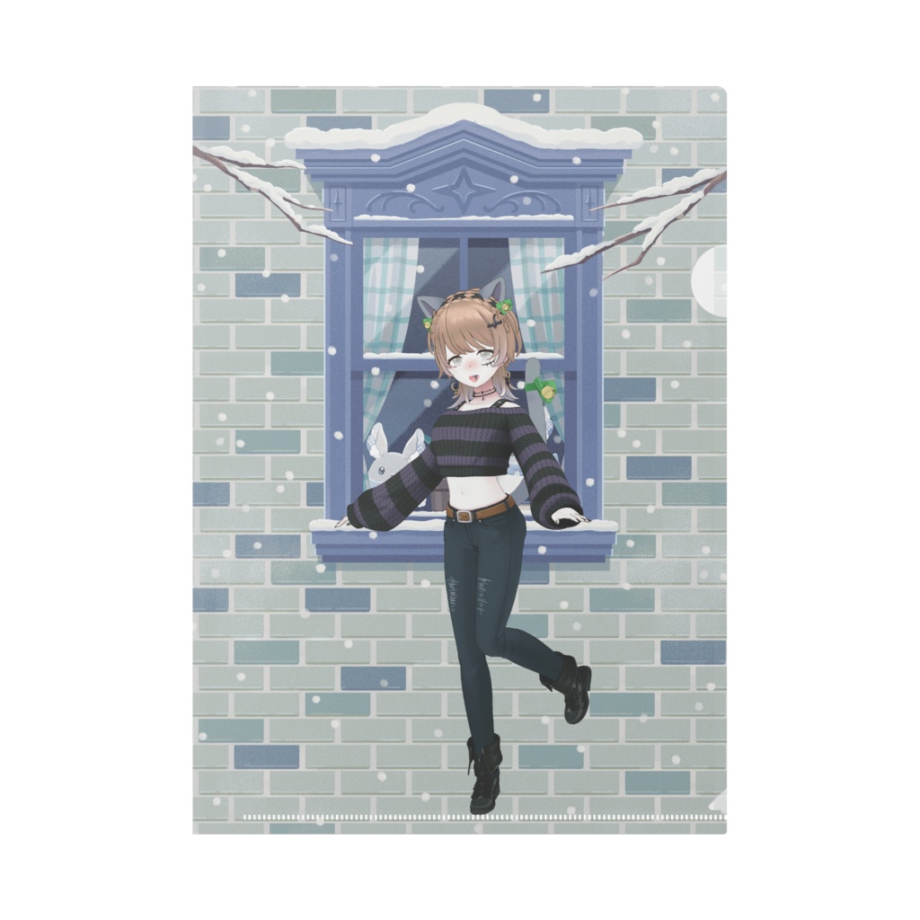 【にゃむ】12月冬コーデ-クリアファイル-G0336