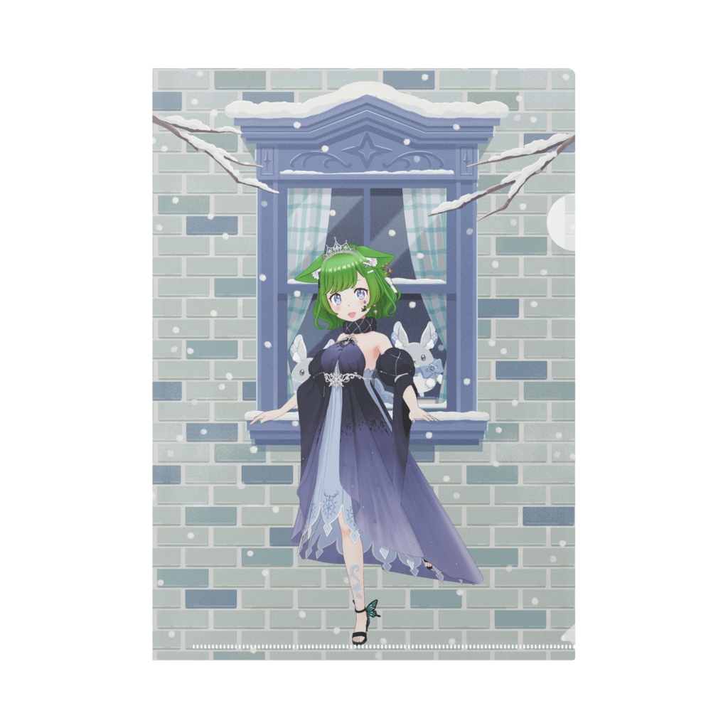 【ねこメガネ42】12月冬コーデ-クリアファイル-G0345