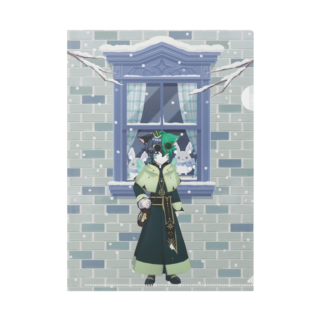 【ふらい】12月冬コーデ-クリアファイル-G0398