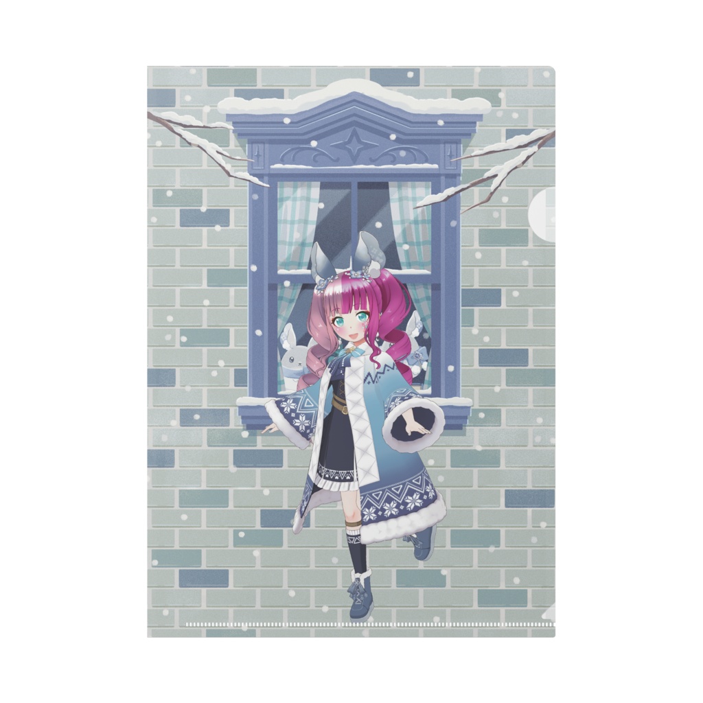 【ゅぃぁのグッズ】12月冬コーデ-クリアファイル-G0496