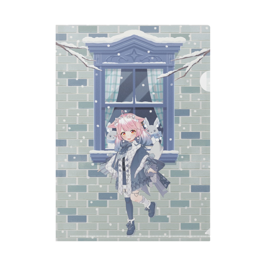【乙花 れちゃ】12月冬コーデ-クリアファイル-G0590