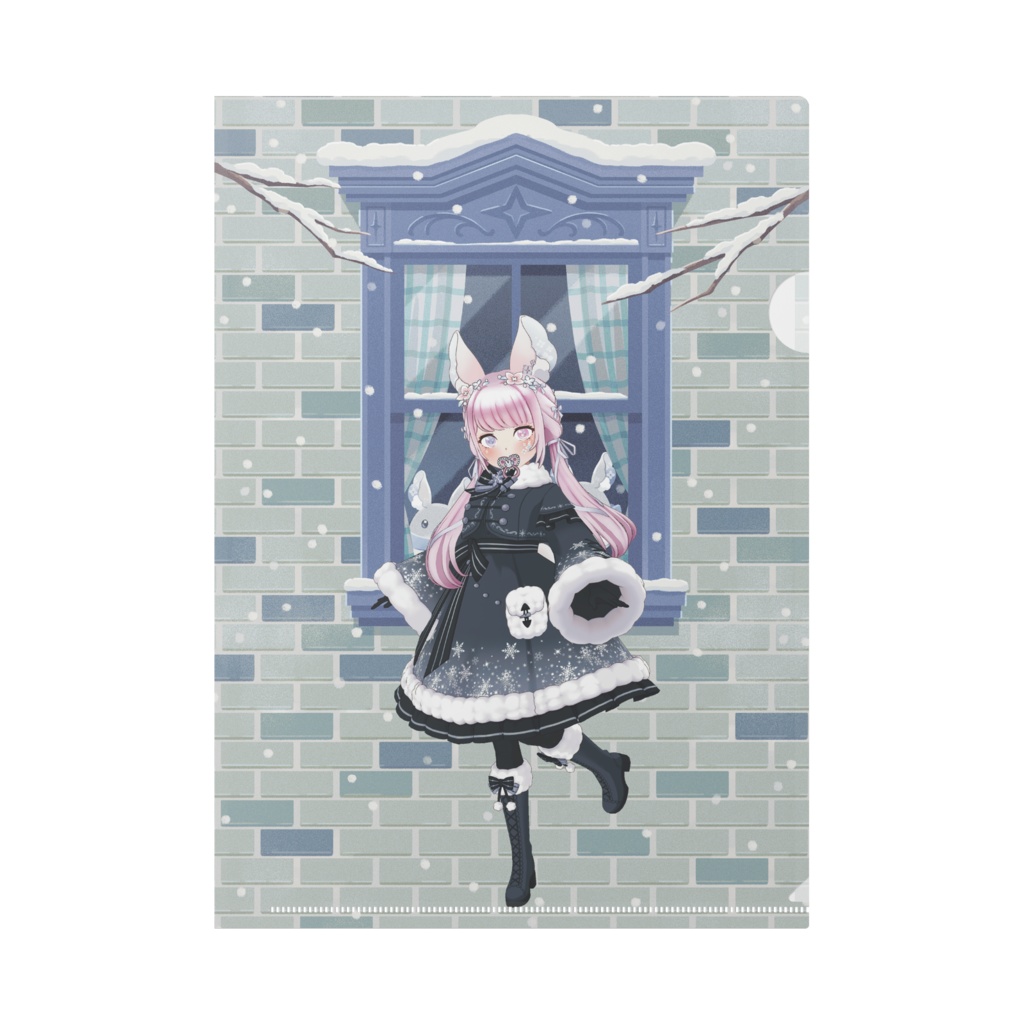【兎上 るあ】12月冬コーデ-クリアファイル-G0897