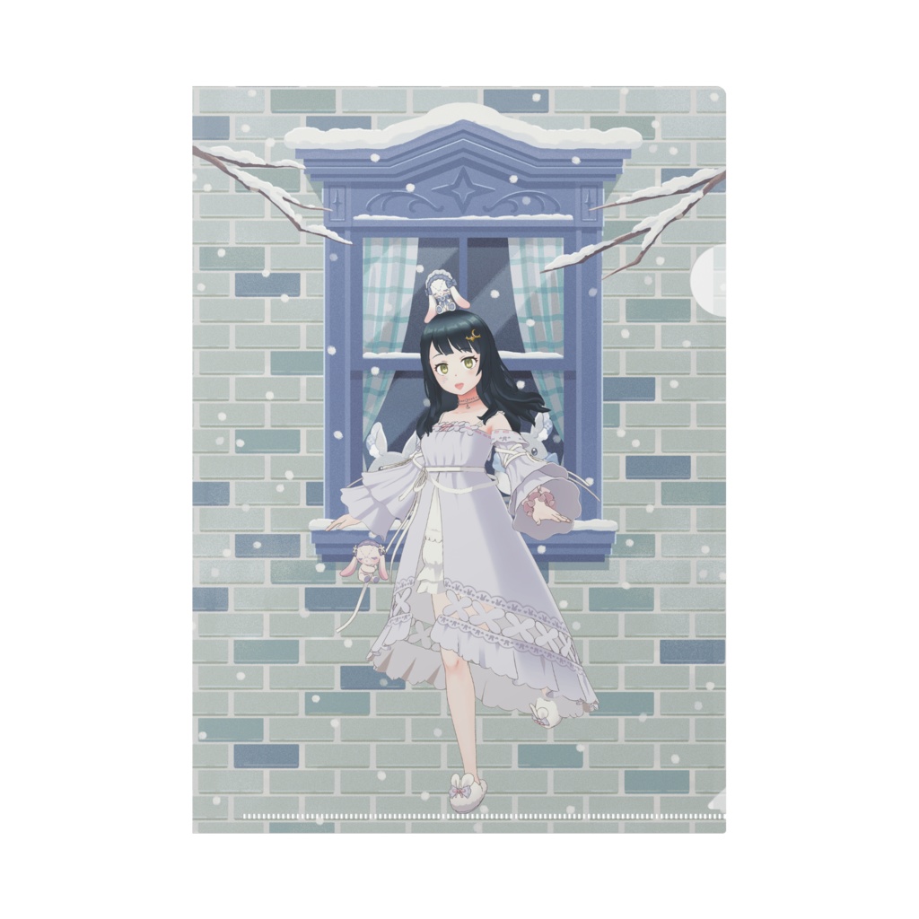 【夜川 茉莉】12月冬コーデ-クリアファイル-G1035