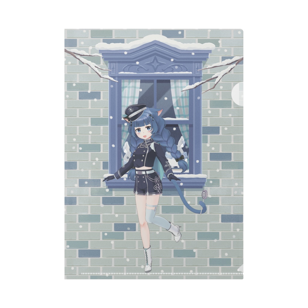 【寝猫 眠】12月冬コーデ-クリアファイル-G0801