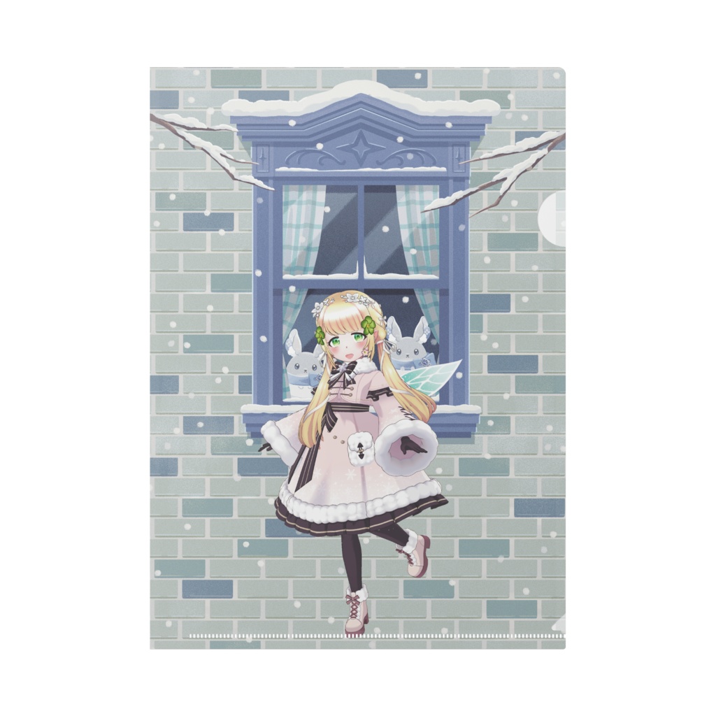 【小花ぽぷり】12月冬コーデ-クリアファイル-G0789