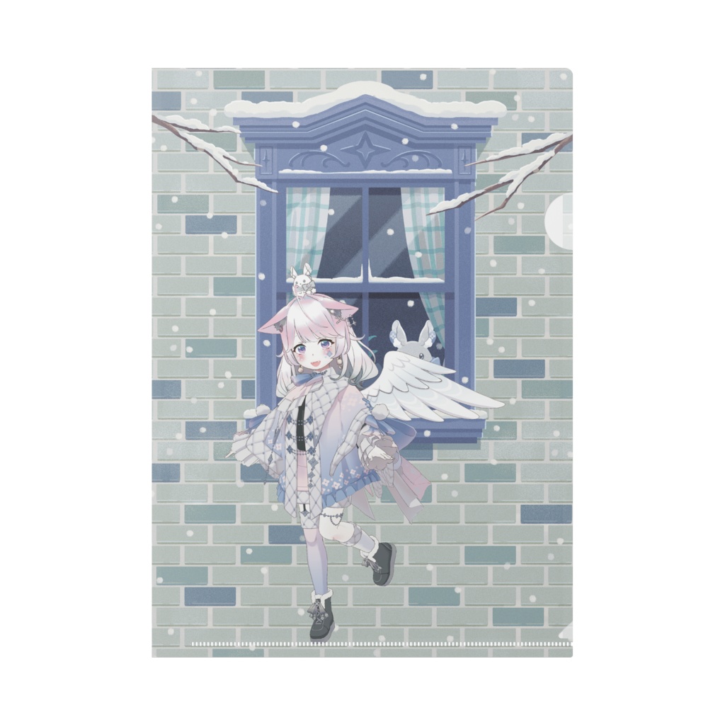 【月羽猫みゅう】12月冬コーデ-クリアファイル-G0672