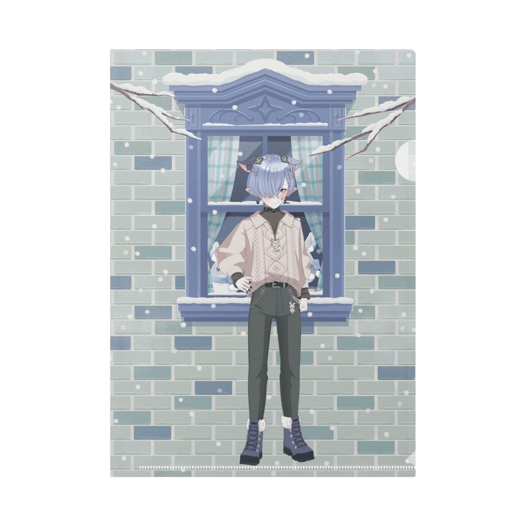 【朔音 たあ】12月冬コーデ-クリアファイル-G0729