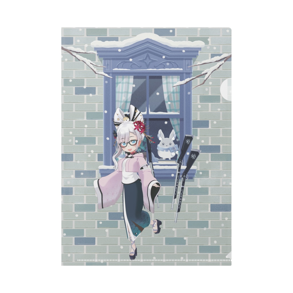 【朧桜夜】12月冬コーデ-クリアファイル-G1098