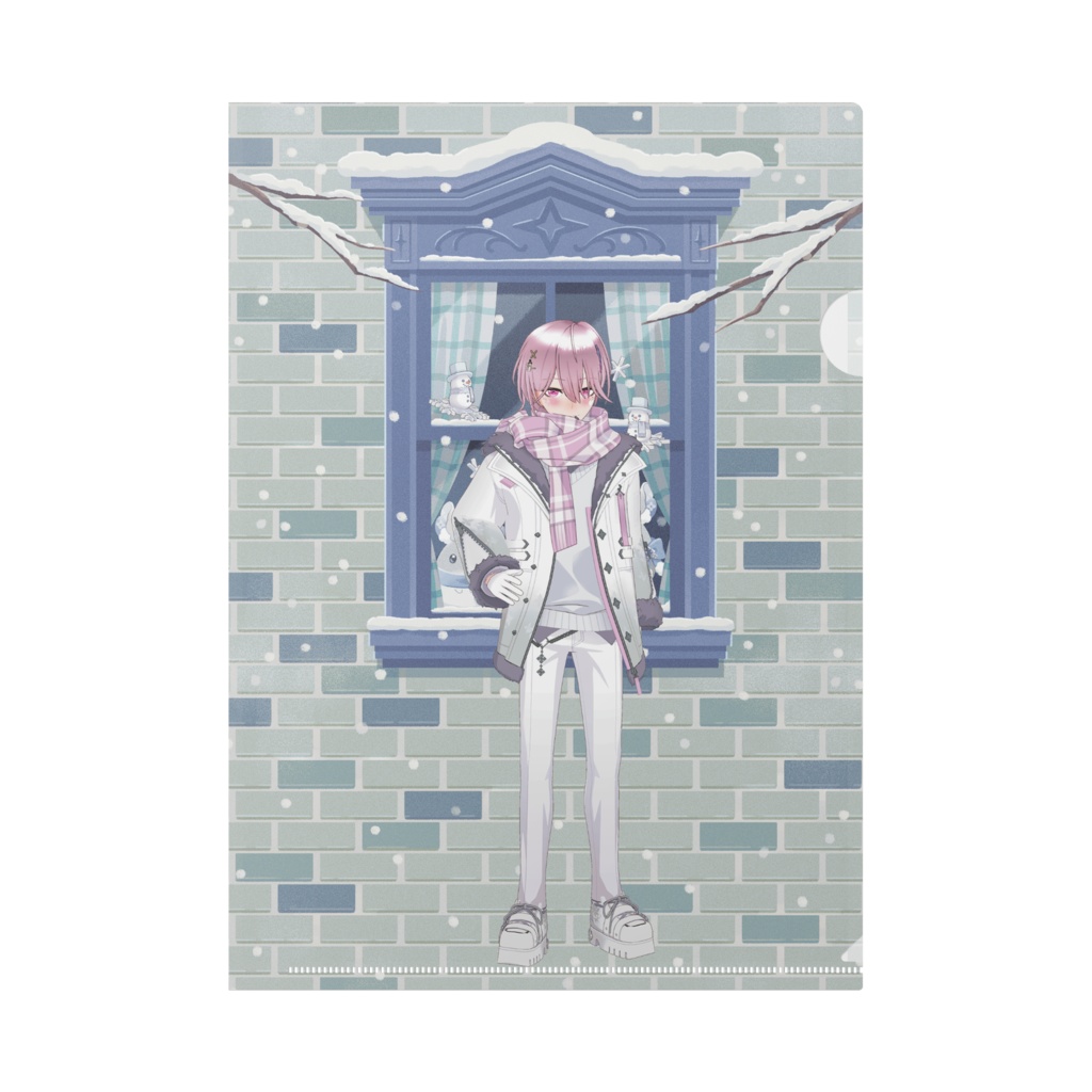 【桃 世   リ ン】12月冬コーデ-クリアファイル-G0908