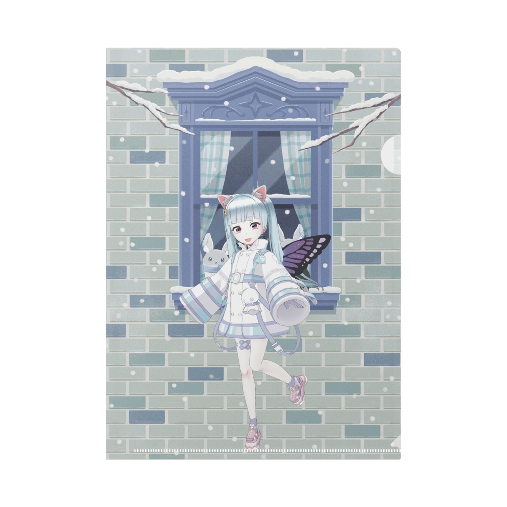 【犬小屋 れな】12月冬コーデ-クリアファイル-G0688