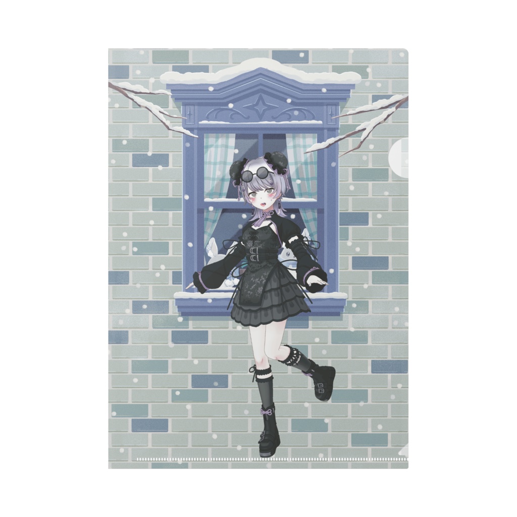 【猫守ユラ】12月冬コーデ-クリアファイル-G0932