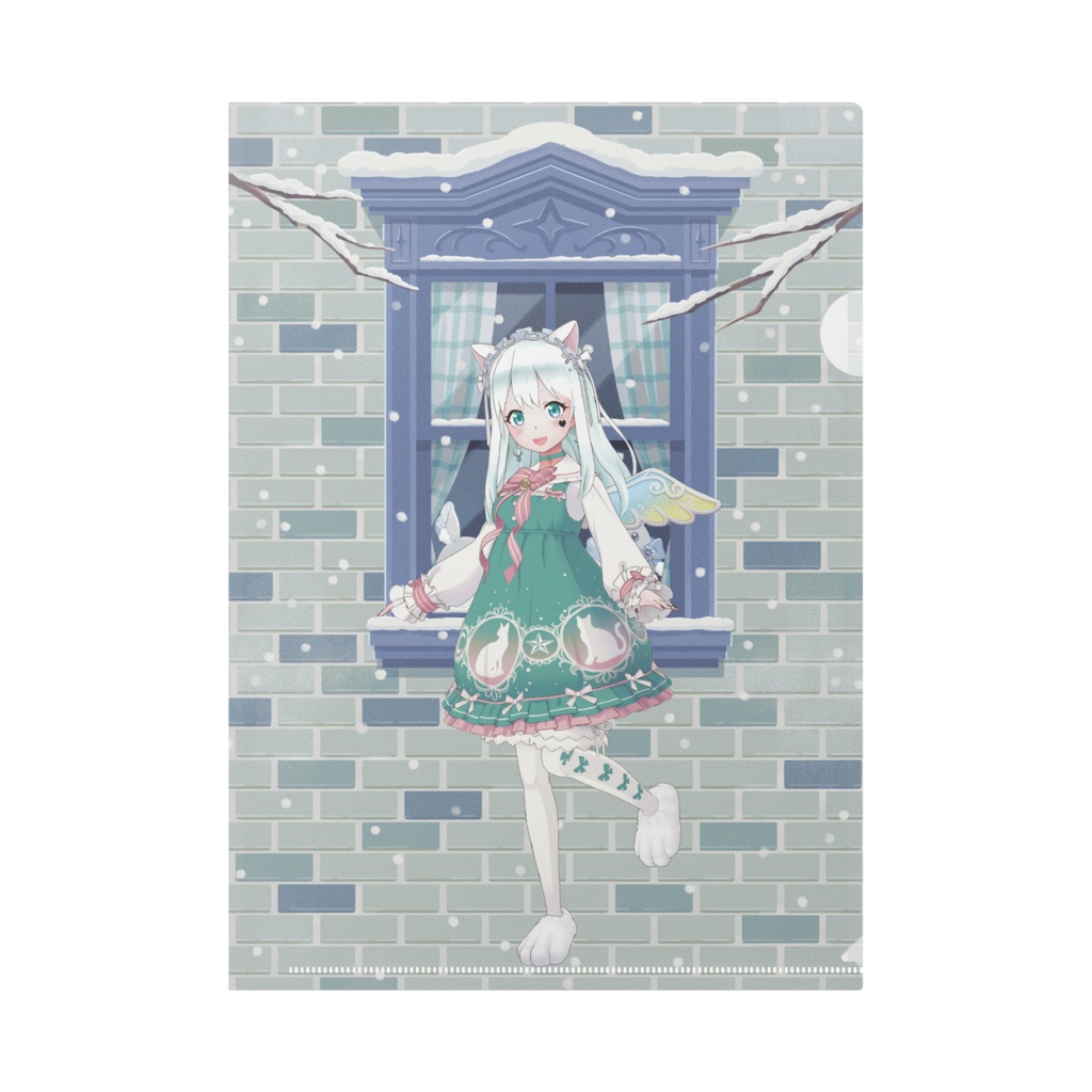 【白羽 うるる】12月冬コーデ-クリアファイル-G0942