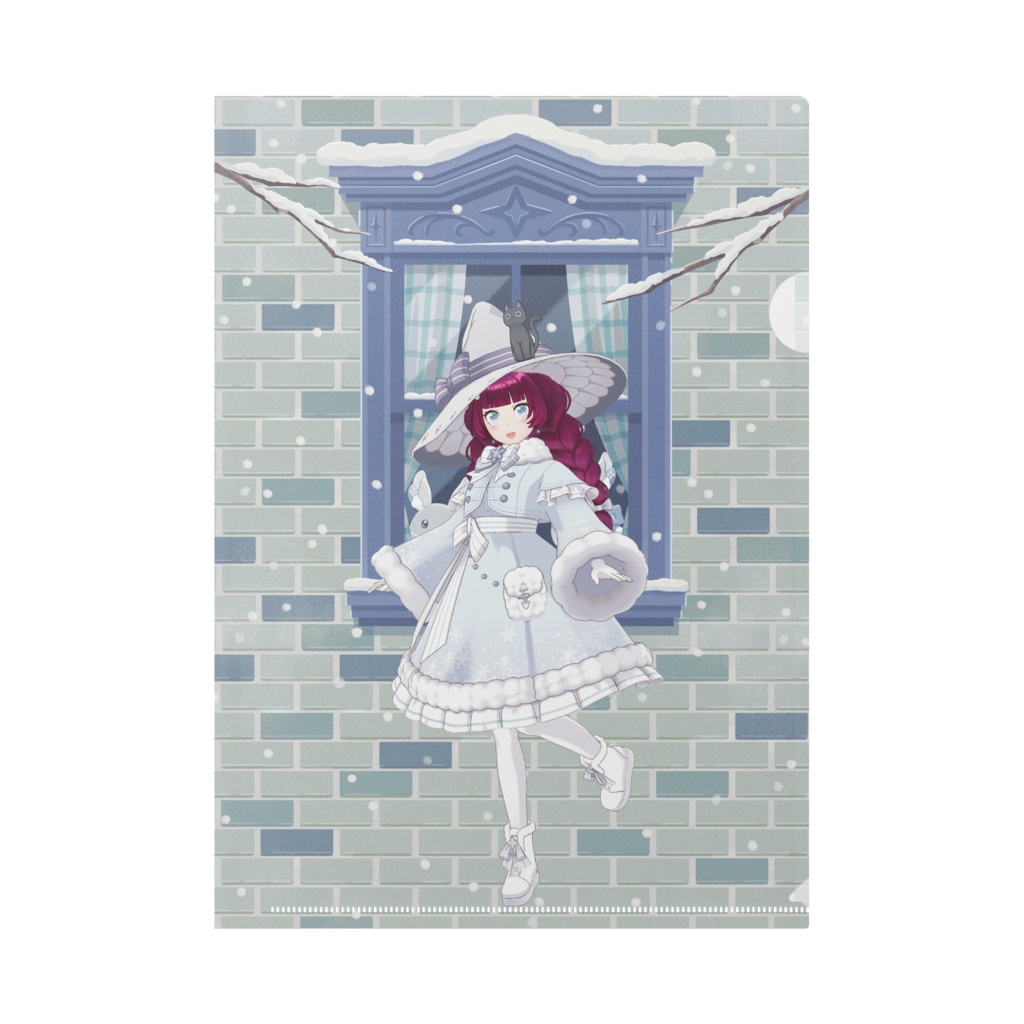 【白雪まく】12月冬コーデ-クリアファイル-G0953