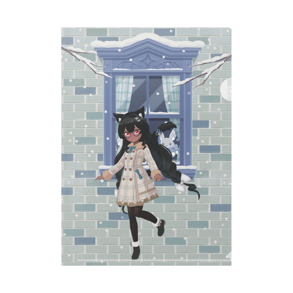 【魚好にゃお】12月冬コーデ-クリアファイル-G0649