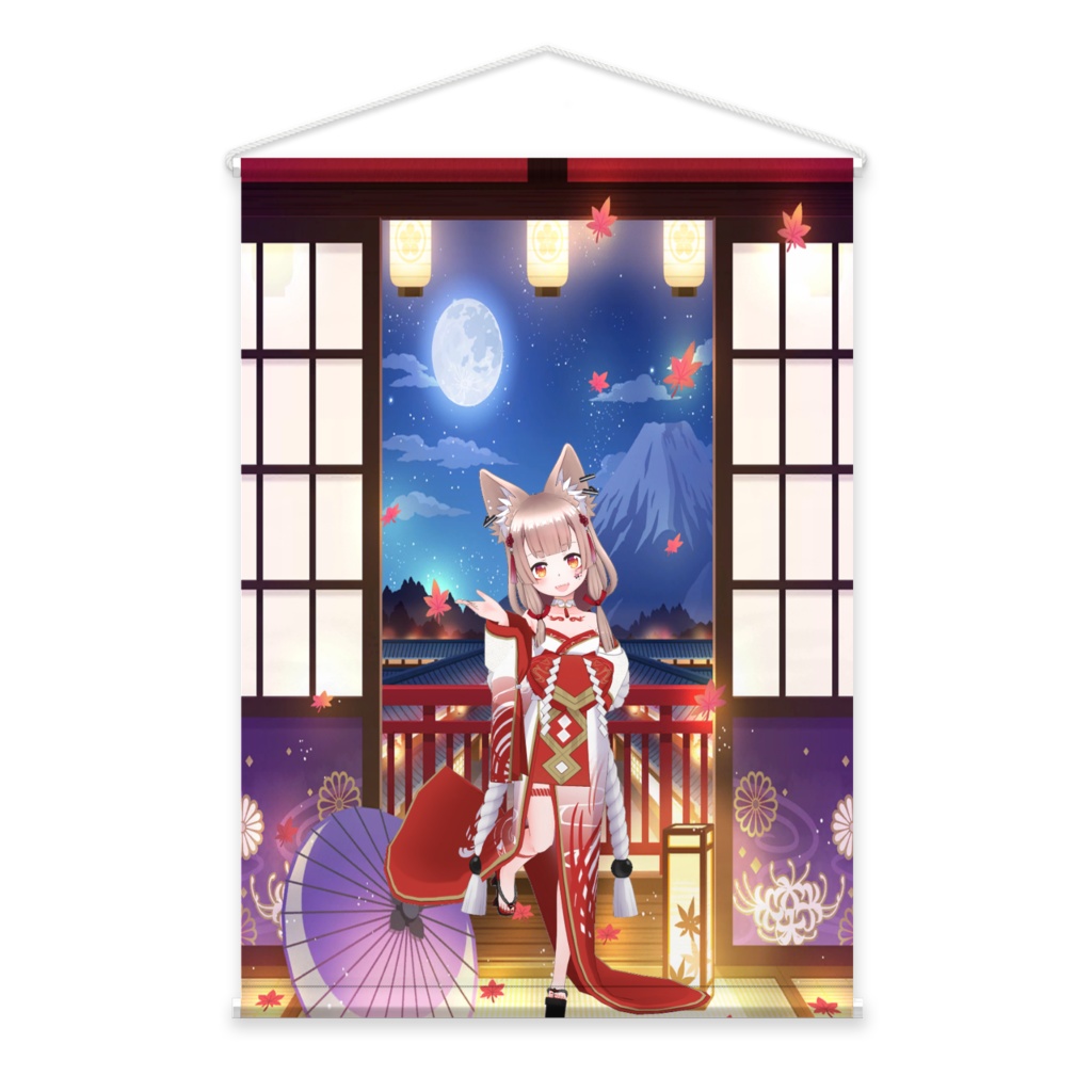 【狐桜いのり】01月記念日-タペストリー-G0238