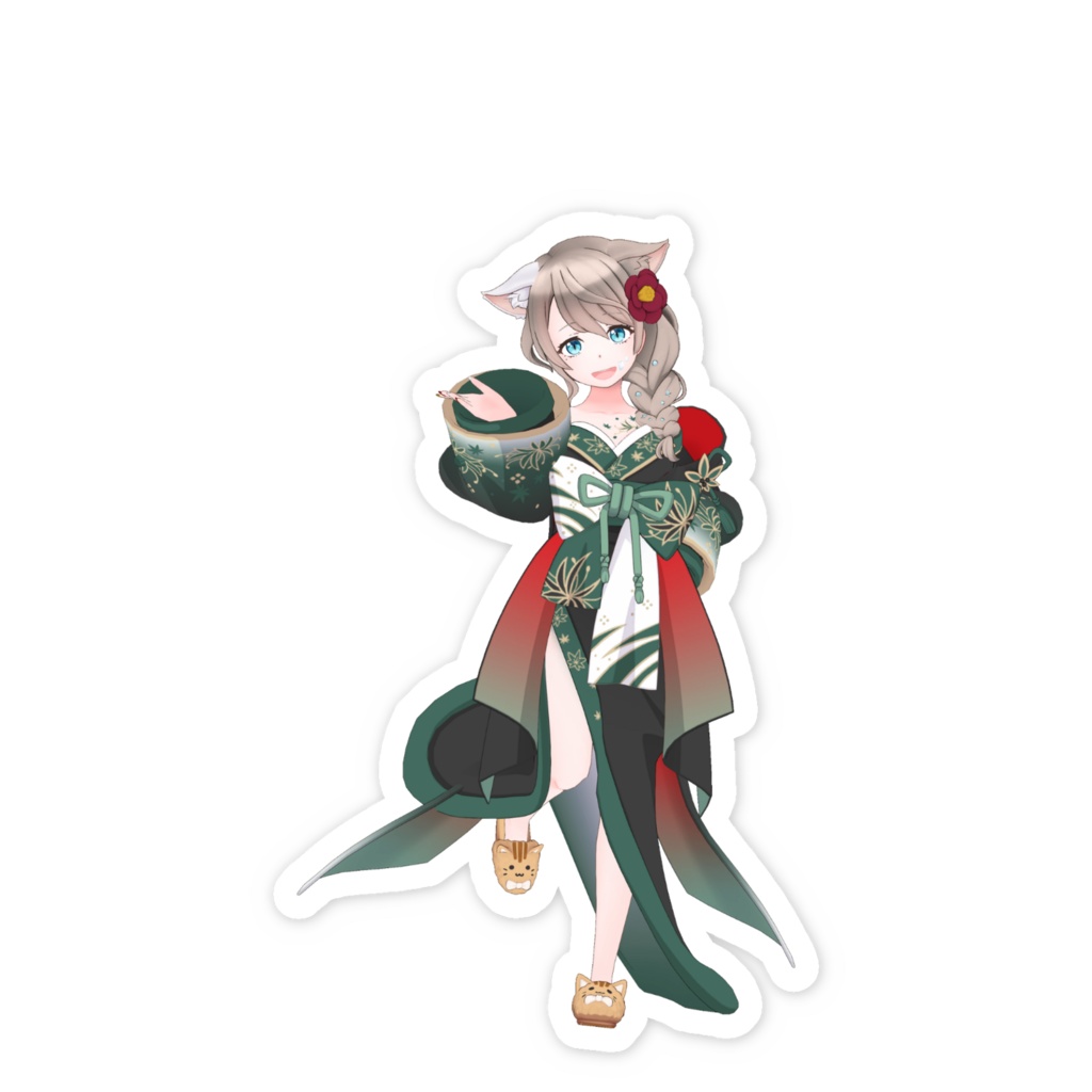 【たま(ネムリネコ)】01月記念日-スマホステッカーG0013