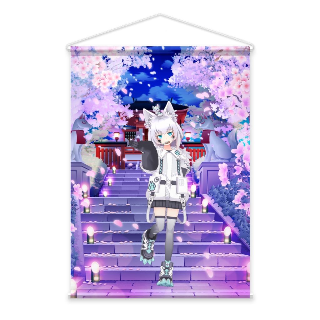 【こひつじ　クオン】01月記念日-タペストリー-G0070