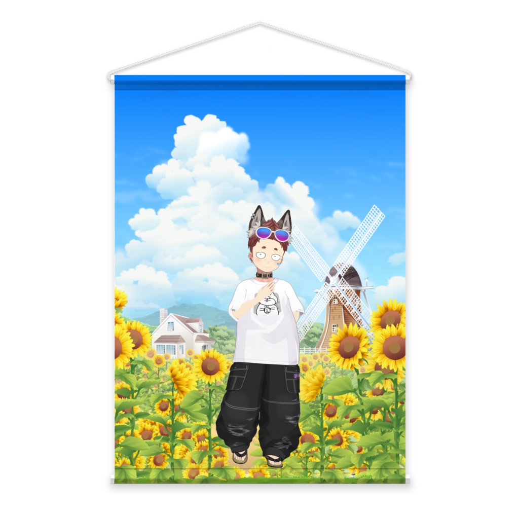 【まめ、まろくん】01月記念日-タペストリー-G0833