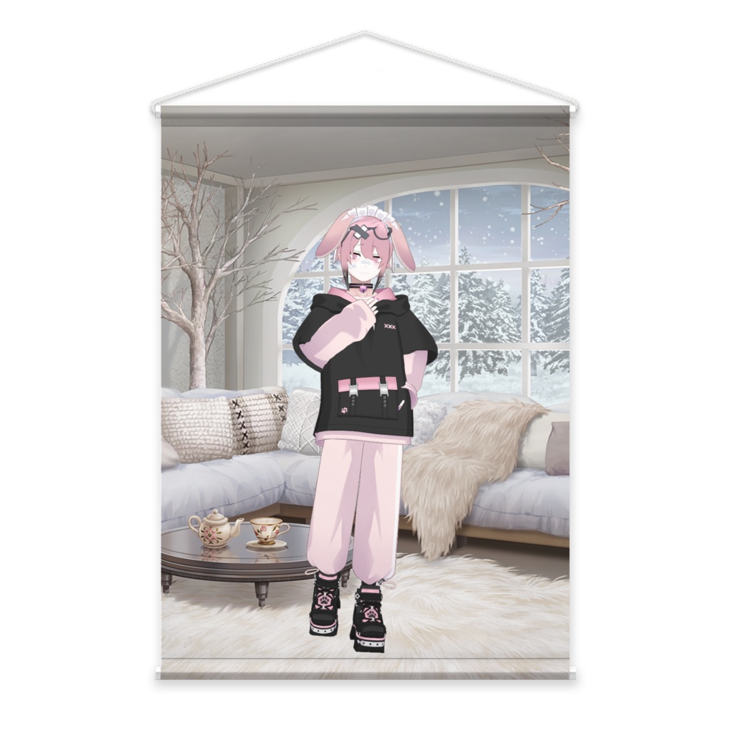 【もふねこ。】01月記念日-タペストリー-G0616