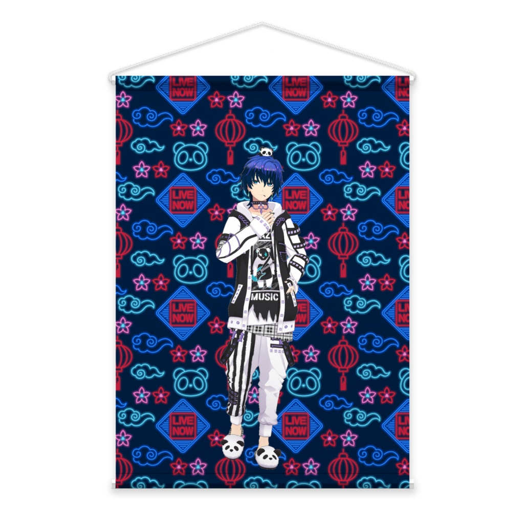 【優しいパンダ】01月記念日-タペストリー-G1014