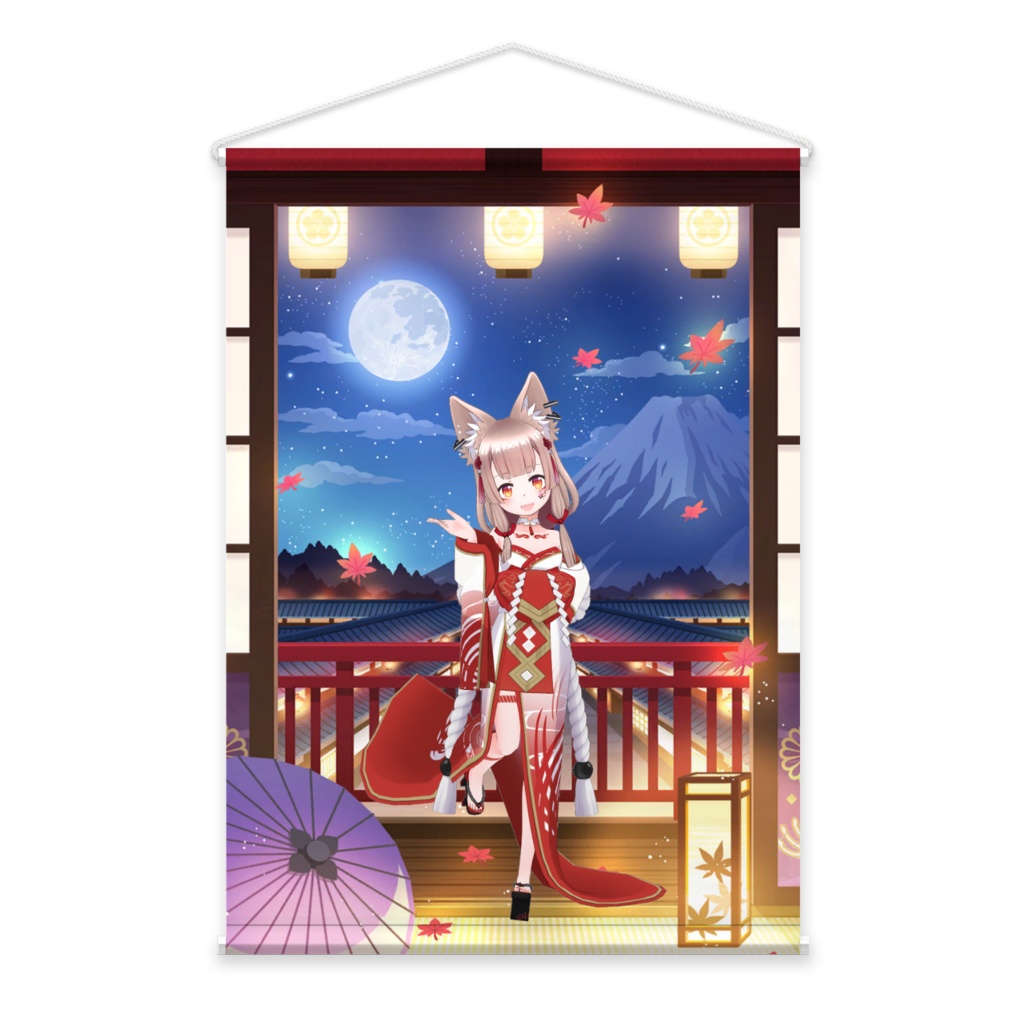 【狐桜いのり】01月記念日-タペストリー-G0238