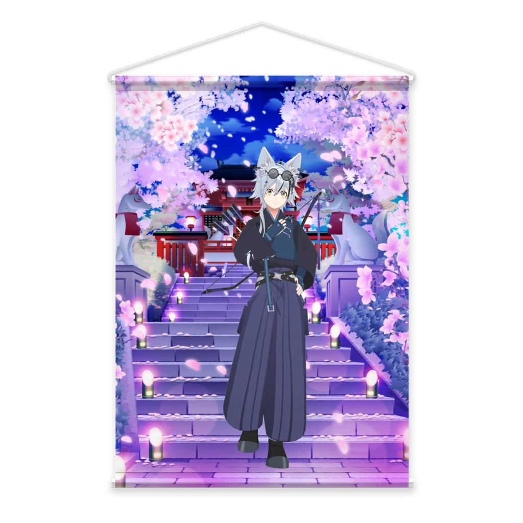 【白狼ハルト】01月記念日-タペストリー-G1053