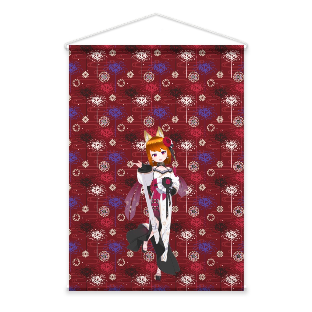 【狐一族　はる！】02月記念日-タペストリー-G0336