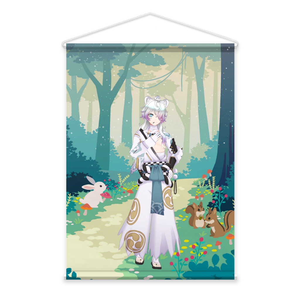 【銀兎 白牙】02月記念日-タペストリー-G0711