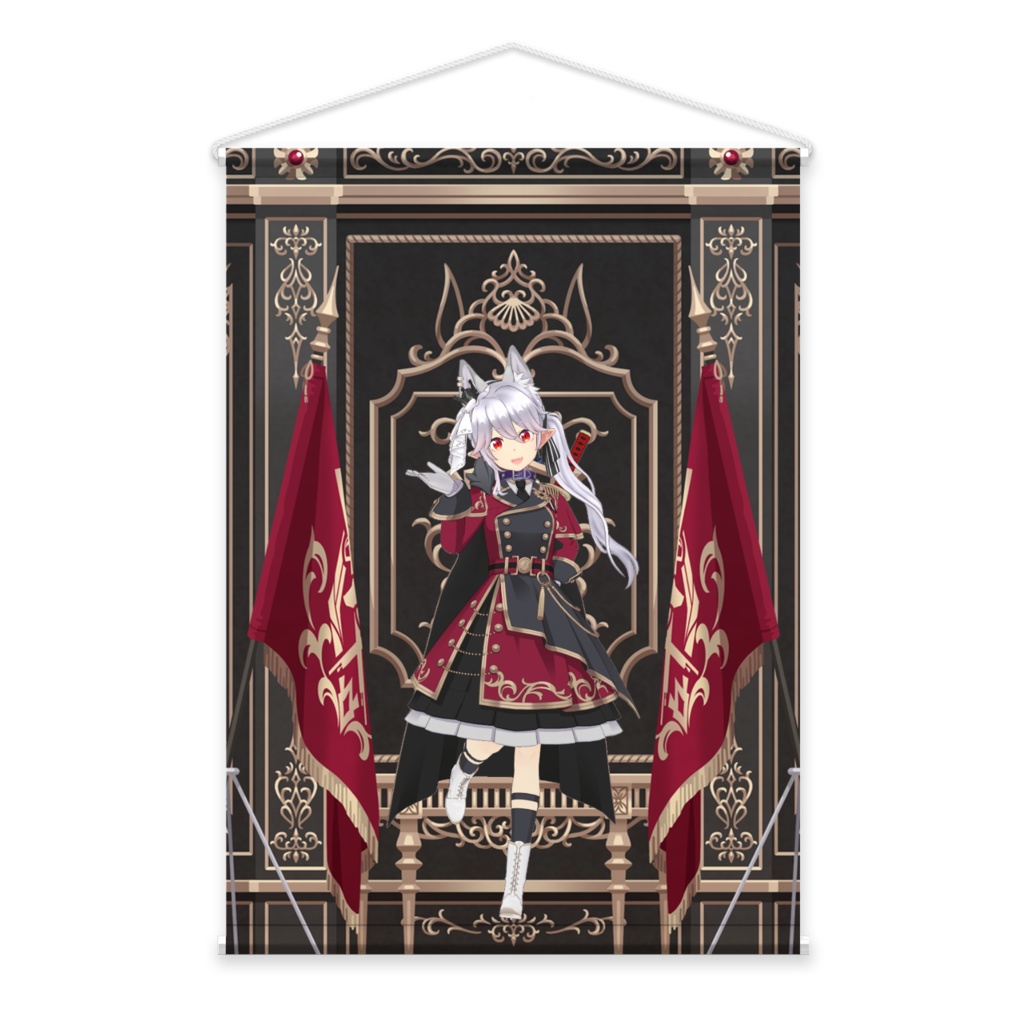 【白狼レイ】02月記念日-タペストリー-G0718