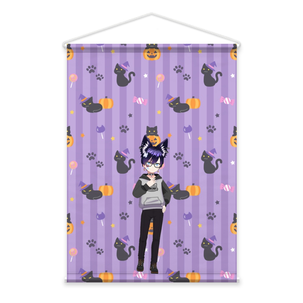 【猫又狼】02月記念日-タペストリー-G0729